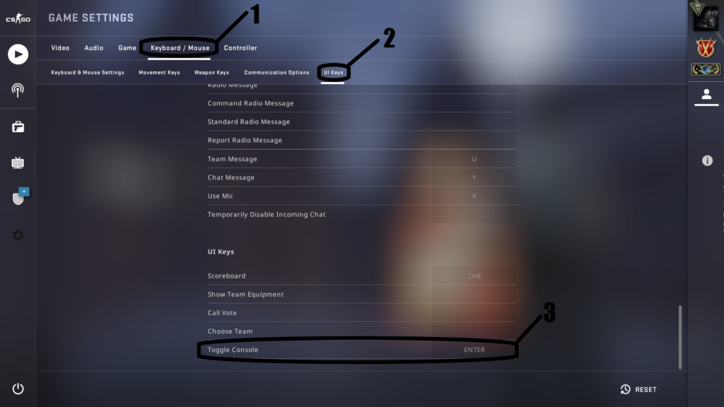 Csgo key bind console